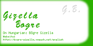 gizella bogre business card